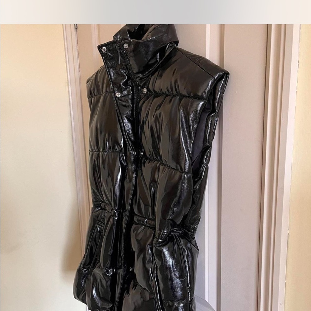 H&M Shiny Black Puffer Vest Gilet Divided size XXS extra extra small Women’s - Picture 7 of 9
